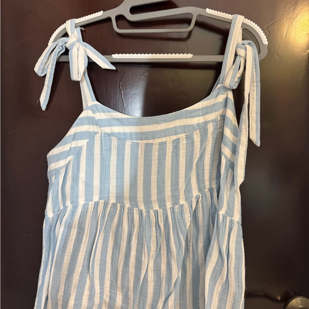 Old Navy Light Blue and White Striped Top